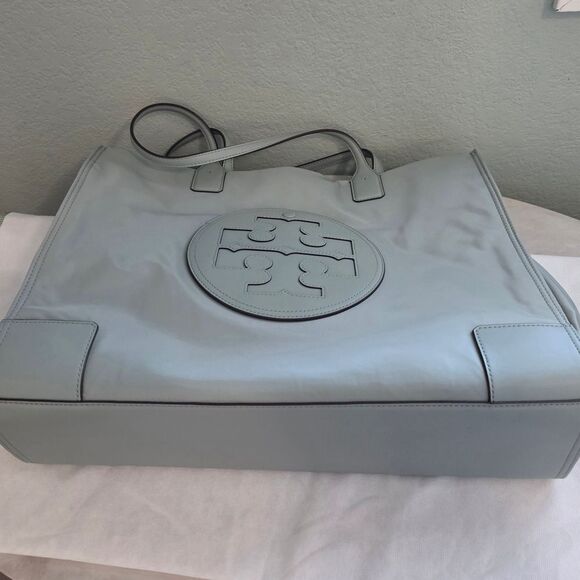 Tory Burch ELLA Tote Bag Blue Celadon - Picture 7 of 13